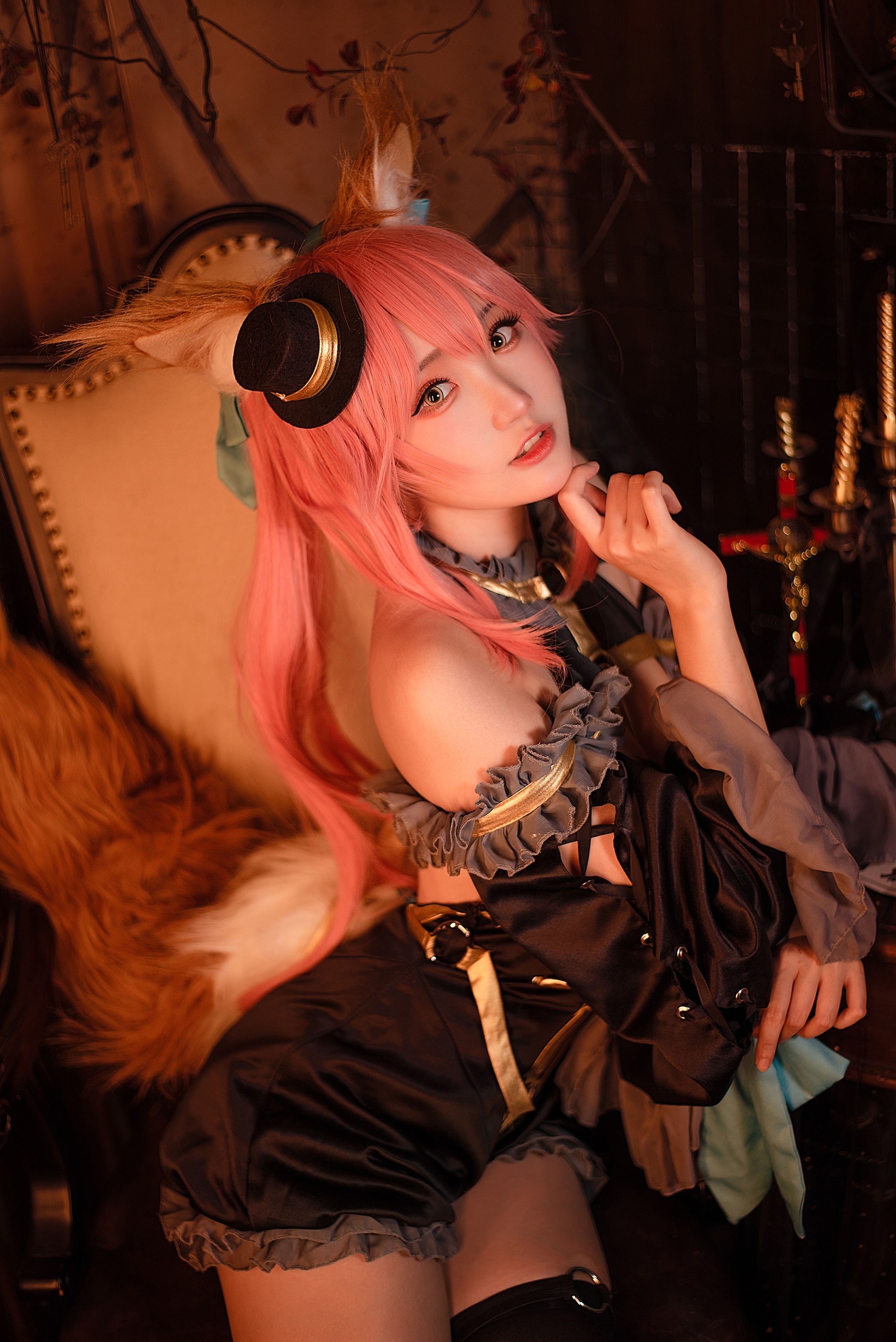 图片[1]-瓜希酱 – NO.052 玉藻前-漆黑魔术服[20P]-XikXak